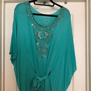 Belted, Rhinestone Embellished Top